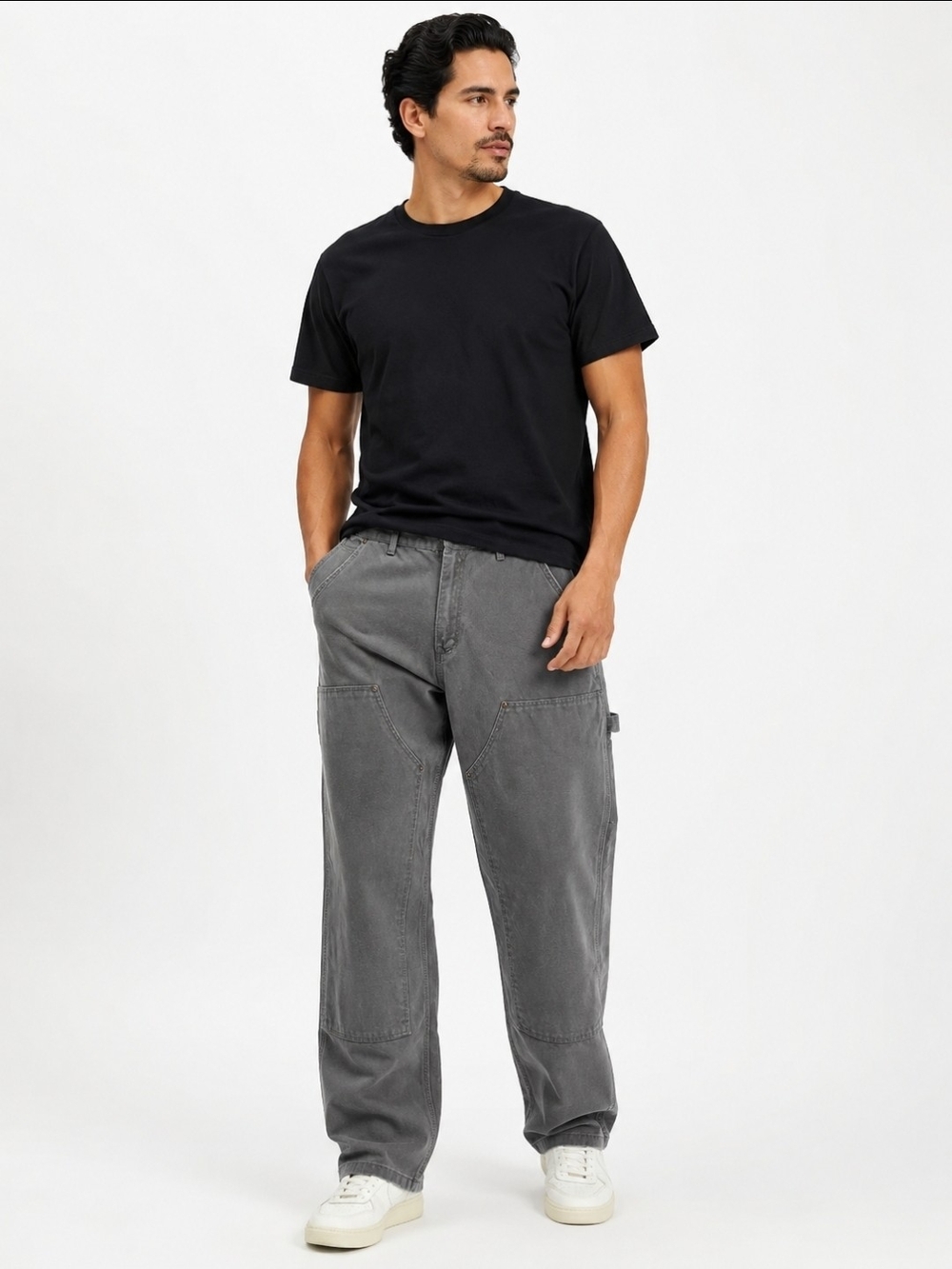 Carhartt Men's Relaxed Gray Workstyle Jeans Doble Nee